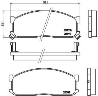 Гальмівні колодки, дискове гальмо (набір) BREMBO P49010 (фото 1)