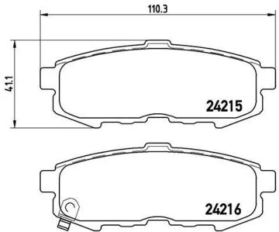 Гальмівні колодки, дискове гальмо (набір) BREMBO P49042 (фото 1)