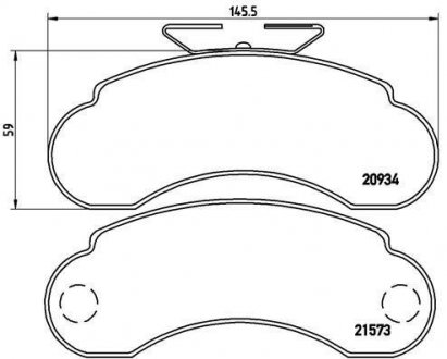 Гальмівні колодки, дискове гальмо (набір) BREMBO P50021 (фото 1)