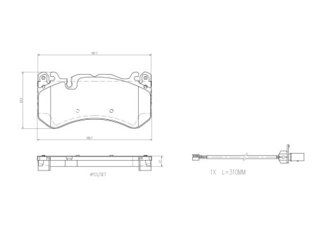 Колодки гальмівні (передні) MB GLE-class (W166) 15-/M-class (W166) 11-15 M157 BREMBO P50164