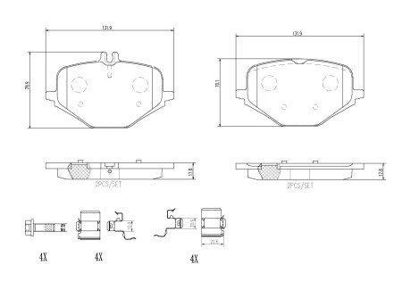 Klocki ham. tył MERCEDES-BENZ G-CLASS (W463) 01/18-> / MERCEDES-BENZ GLE (V1 BREMBO P50167