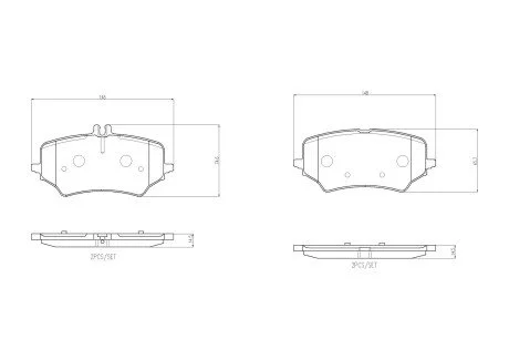 Комплект гальмівних колодок задній BREMBO P50176