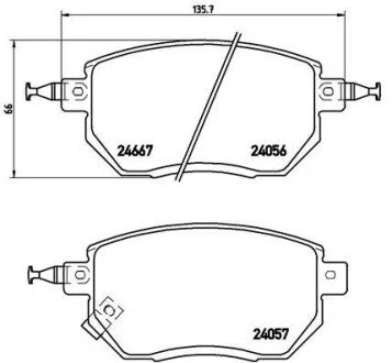 Тормозные колодки BREMBO P56 051