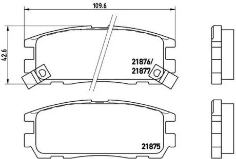 Гальмівні колодки, дискове гальмо (набір) BREMBO P 59 021