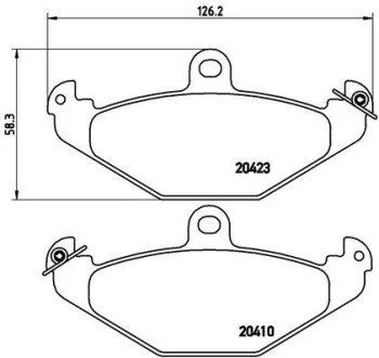 Гальмівні колодки, дискове гальмо (набір) BREMBO P59026 (фото 1)