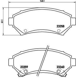 Гальмівні колодки, дискове гальмо (набір) BREMBO P59028 (фото 1)