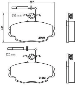 Гальмівні колодки, дискове гальмо (набір) BREMBO P61043