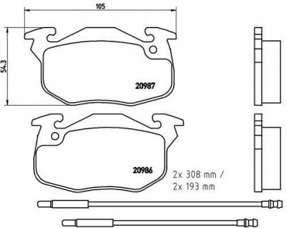 Гальмівні колодки, дискове гальмо (набір) BREMBO P61044 (фото 1)