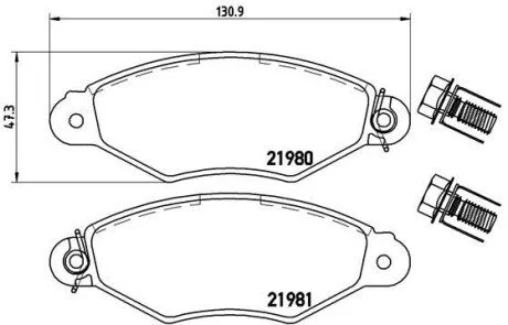 Гальмiвнi колодки дисковi BREMBO P61098