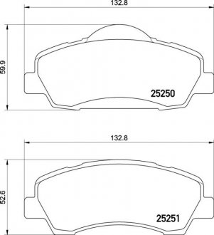 Klocki ham. P308 II.. BREMBO P61138