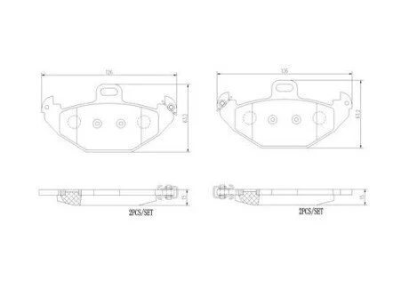 Гальмівні колодки, дискове гальмо (набір) BREMBO P68021