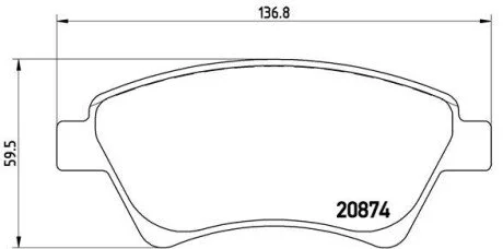 Комплект тормозных колодок, дисковый тормоз BREMBO P68 034