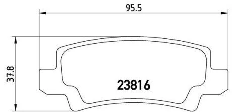 Гальмiвнi колодки к-кт. BREMBO P83 065