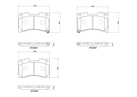 Klocki ham. TOYOTA YARIS (_P21_, _PA1_, _PH1_) 02/20-> BREMBO P83184