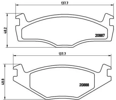 Гальмiвнi колодки к-кт. BREMBO P85 005