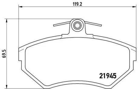 Гальмівні колодки дискові перед. VW Golf/Vento 1.4-1.9D 91-97/Polo BREMBO P85032