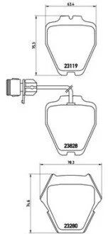 Гальмiвнi колодки к-кт. BREMBO P85 054