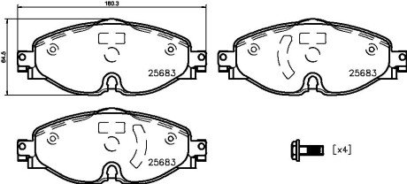 Klocki ham. Q3 04/19-> /KODIAQ 04/17-> /SUPERB III 10/15-> /TAYRON X 07/ BREMBO P85147E