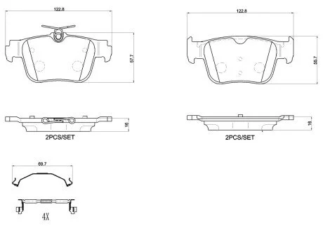 Гальмівні колодки дискові BREMBO P85184 (фото 1)