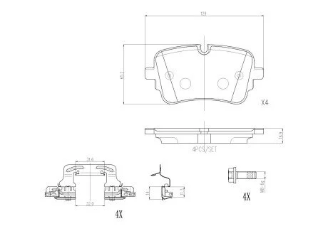KLOCKI HAMULCOWE TYL BREMBO P85190