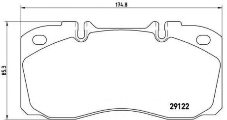 Гальмівні колодки, дискове гальмо (набір) BREMBO PA6025 (фото 1)