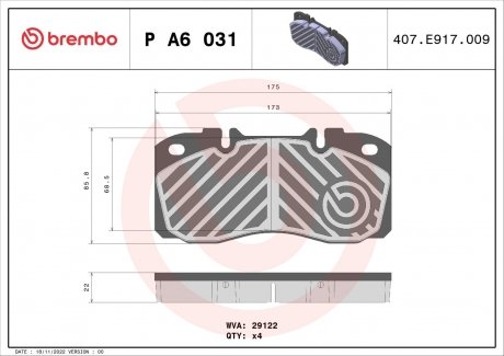 Klocki ham. IVECO.. BREMBO PA6031