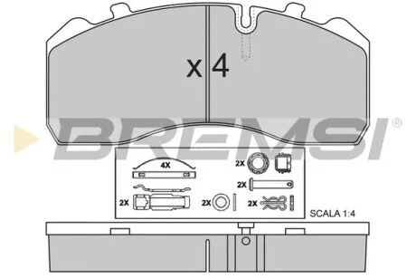 Тормозные колодки перед. Iveco/MAN/MB BREMSI BP7284