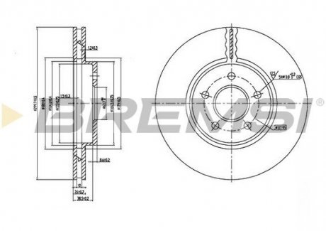 Тормозной диск перед. Ford Mondeo 00- (вент.) (300x24) BREMSI CD7125V