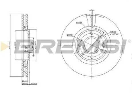 Тормозной диск перед. Berlingo/Partner 08- (283x26) BREMSI CD7152V
