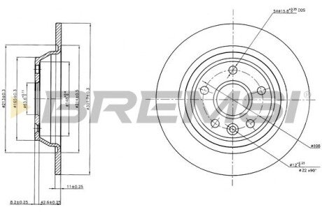 Гальмівний диск зад. Ford Mondeo IV 07- (302x11) BREMSI CD7616S