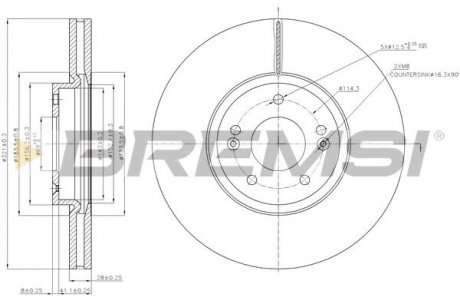 Тормозной диск перед. Santa Fe II/ix55/Sorento II 06- (320,5x27,5) BREMSI CD7631V