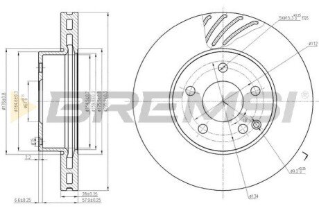 Гальмівний диск перед. MB W204/W212 07- (295.28x28) BREMSI CD7690V