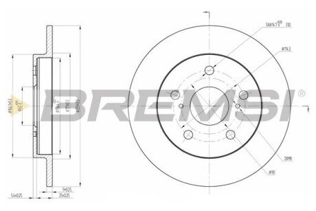Гальмівний диск зад. Auris/Corolla 06- (259x9) BREMSI CD7788S