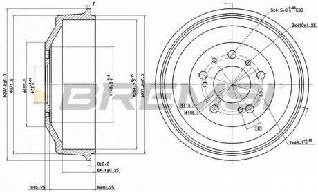 Тормозной барабан Jumper/Ducato/Boxer (1-1.5t) 94- BREMSI CR5261