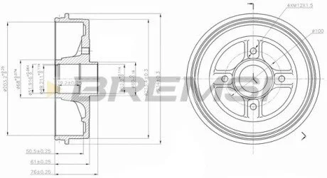 Тормозной барабан Logan/MCV/Clio II/Megane I 96- (без подшипником) BREMSI CR5396