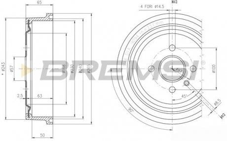 Тормозной барабан Combo 01-/Astra G/H 98- BREMSI CR5560 (фото 1)