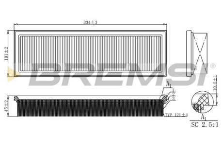 Фильтр воздушный PSA Berlingo Partner 96- BREMSI FA0121