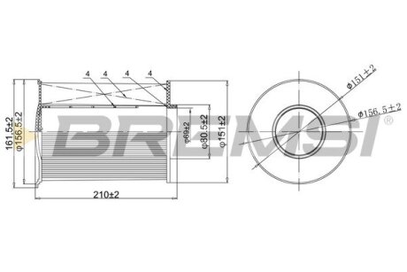 Фильтр воздушный Ford Mazda Volvo 04-19 BREMSI FA0204 (фото 1)