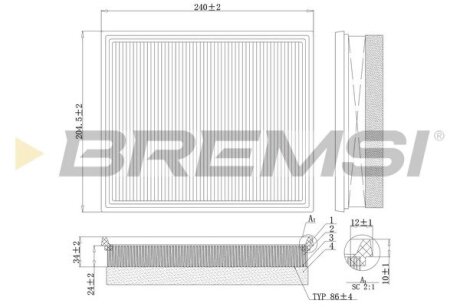 Фільтр повітряний Citroen Berlingo/Peugeot Partner 1.6HDi 12- BREMSI FA0213