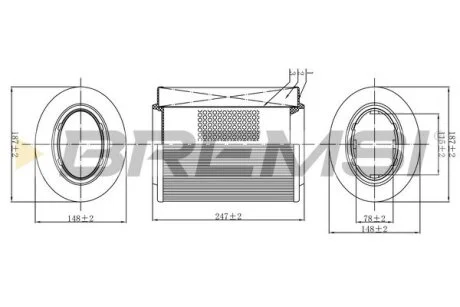 Фільтр повітряний Alfa Romeo 159/Brera/Spider 1.8-3.2 i/1.9-2.4JTDM 06-11 BREMSI FA0526
