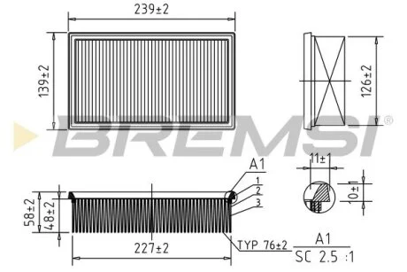 Фільтр повітряний Nissan Cube/Juke/Micra/Note/NV200/Renault Clio/Modus 1.2-2.0 03- BREMSI FA0528