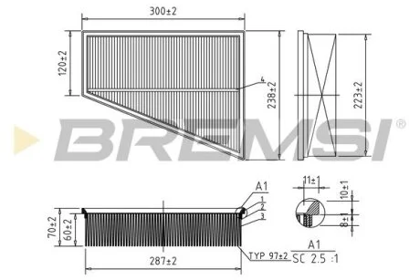 Фильтр воздушный Ford Galaxy/Mondeo/S-Max 06- (без картонной упаковки) BREMSI FA0532