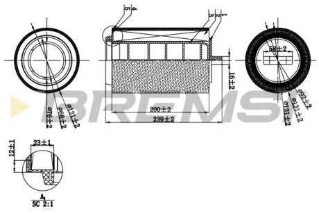 Фільтр повітряний Mini Cooper 2 1.6/2.0D 10- BREMSI FA0543