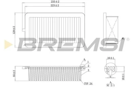Фільтр повітряний Nissan Micra V 0.9-1.0/1.5DCI 16- BREMSI FA0555