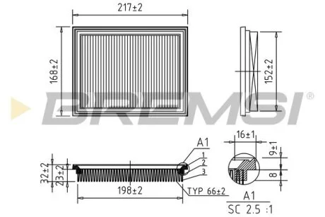 Фільтр повітряний Mini Cooper (АКПП) 1.6 01-06 BREMSI FA0578