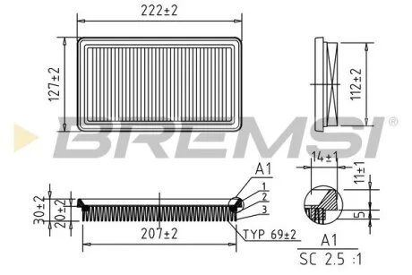 Фільтр повітряний Fiat 500/Panda/Punto 0.9 12- BREMSI FA0587