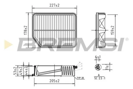 Фільтр повітряний Suzuki Grand Vitara 05- BREMSI FA0594