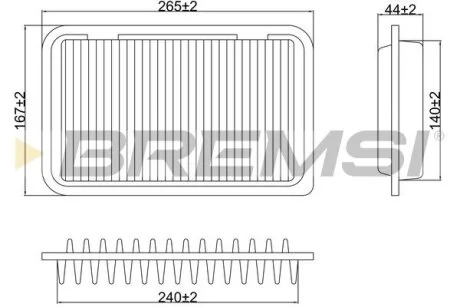 Фільтр повітряний Suzuki Swift 1.2-1.4i 10-/Splash 1.2/LPG 08-/Opel Agila 1.2 10-14 BREMSI FA0629