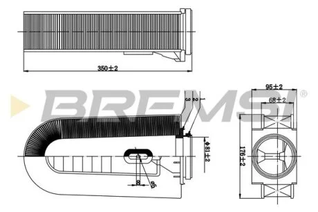 Фільтр повітряний MB C-class (W204)/E-class (S212)/S-class (W221/W222) BREMSI FA0632