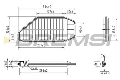 Фільтр повітряний Chevrolet Spark 1.0-1.2 10- BREMSI FA0637